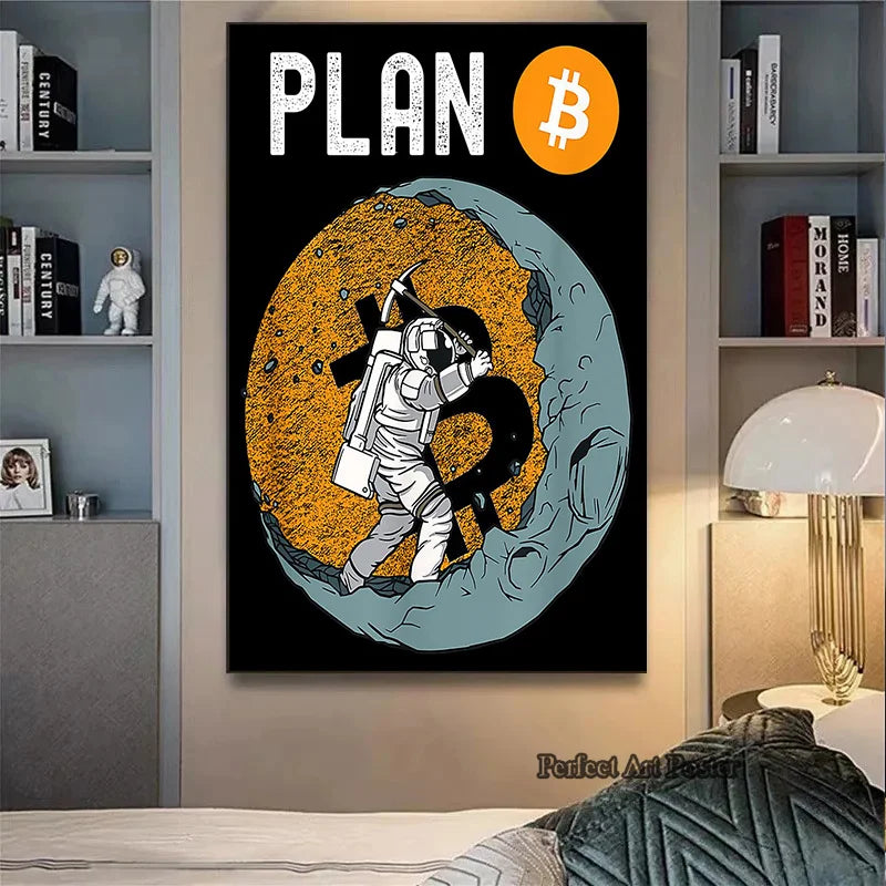 Bitcoin - Astronaut Canvas