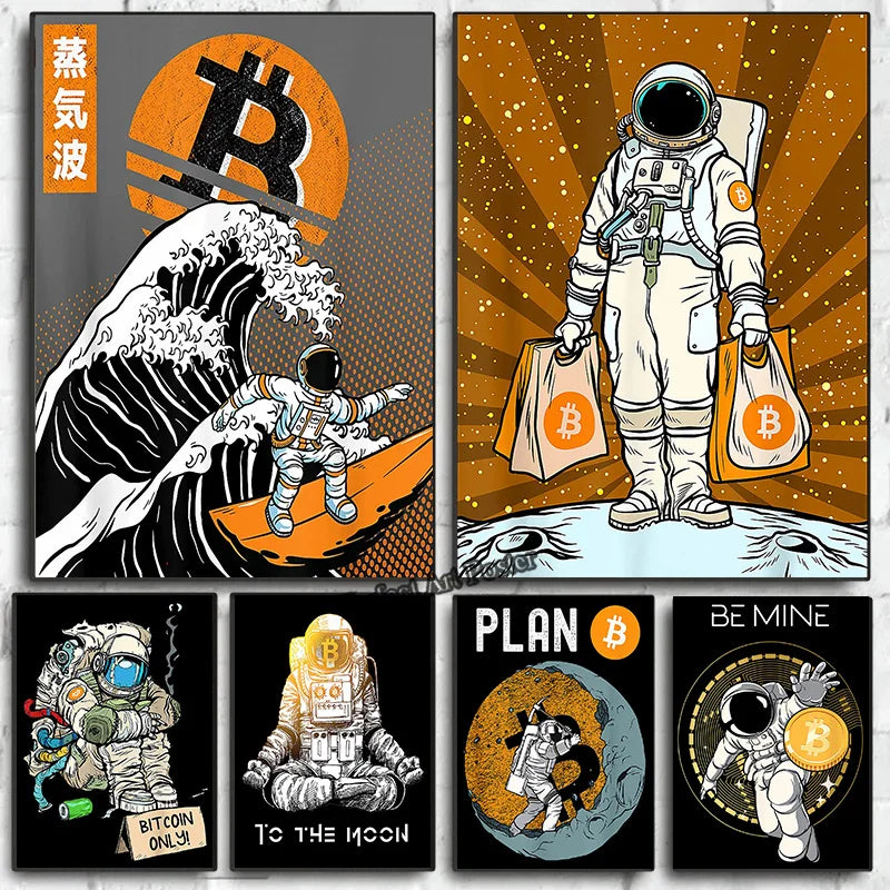 Bitcoin - Canvas "Astronautes"