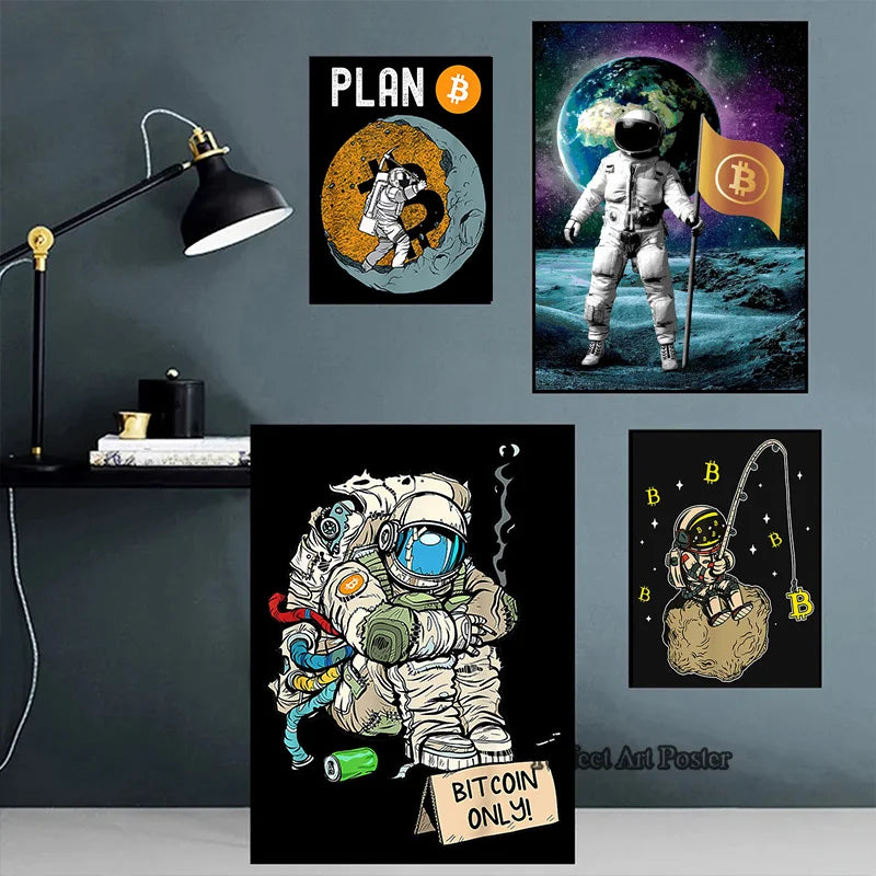 Bitcoin - Astronaut Canvas