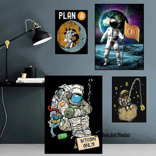 Bitcoin - Astronaut Canvas